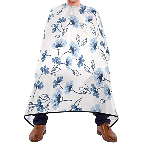 Friseurumhang 140x168cm, Blaue Blumen Professionelle Friseure Kleid Mode Friseur Umhänge Einstellbare Friseur Cape, Für Kinder, Färben von 385