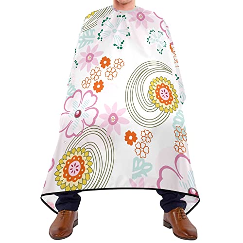 Friseurumhang 140x168cm, Bunte Blumen Professionelle Friseure Kleid Einstellbare Friseur Umhänge Wasserdicht Haarschneideumhang Cape, Für Kinder, Barbier von 385