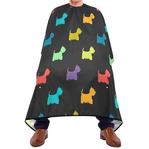 Friseurumhang 140x168cm, Bunte Hundesilhouetten Unisex Friseure Kleid Einstellbare Friseur Umhang Wasserdicht Herren Umhang, Für Erwachsene, Kinder von 385