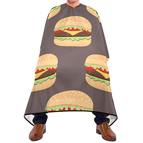 Friseurumhang 140x168cm, Fast Food Hamburger Professionelle Friseure Kleid Mode Friseur Cape Wasserdicht Herren Umhang, Für Kinder, Barbershops von 385