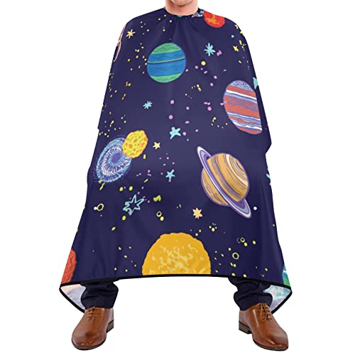 Friseurumhang 140x168cm, Galaxie Weltraumplaneten Unisex Friseure Kleid Einstellbare Barbier Umhang Wasserdicht Professionelle Friseure Kleid, Für Kinder, Barbier von 385