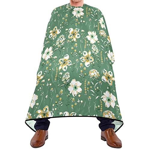 Friseurumhang 140x168cm, Grüne Wildblumen Unisex Friseurumhang Mode Barbiere Cape Wasserdicht Herren Umhang, Für Erwachsene, Friseursalon von 385