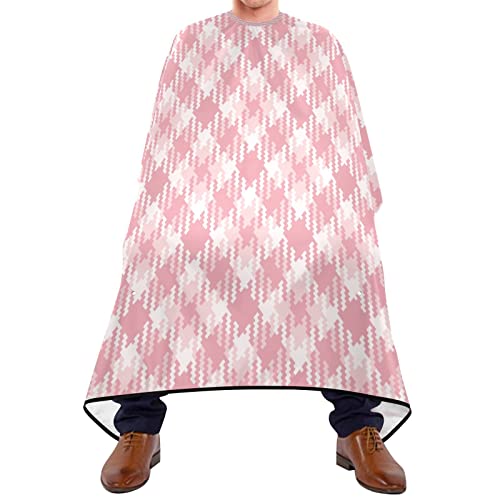 Friseurumhang 140x168cm, Korallenrosa Twill Plaid Haarschneideumhang Cape Mode Professionelle Friseure Kleid Wasserdicht Friseur Cape, Für Erwachsene, Kinder von 385