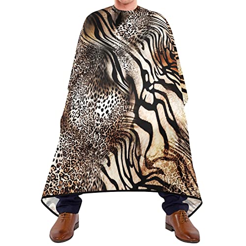 Friseurumhang 140x168cm, Leopard Tiger Haut Druck Barbiere Cape Mode Barbier Umhang Wasserdicht Professionelle Friseure Kleid, Für Kinder, Färben von 385
