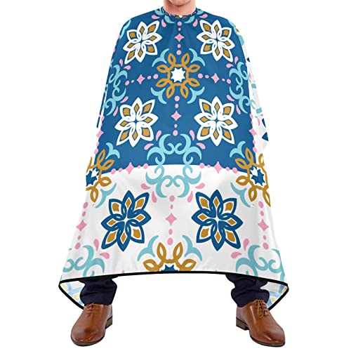 Friseurumhang 140x168cm, Mexikanisches Talavera Keramikmuster Unisex Friseurumhang Einstellbare Herren Umhang Wasserdicht Barbiere Cape, Für Barbershops, Färben von 385