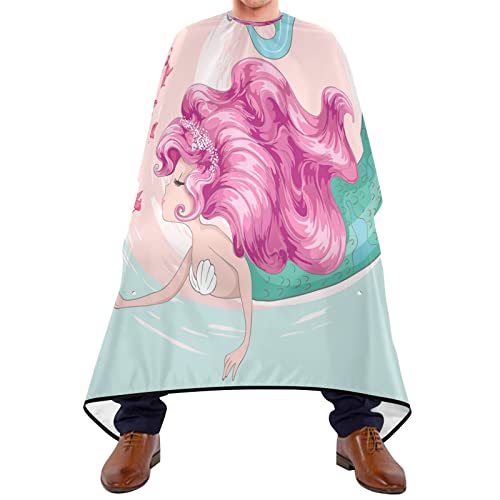 Friseurumhang 140x168cm, Niedliches Meerjungfrau Fischmädchen Barbier Umhang Mode Unisex Friseure Kleid Wasserdicht Professionelle Friseure Kleid, Für Kinder, Färben von 385