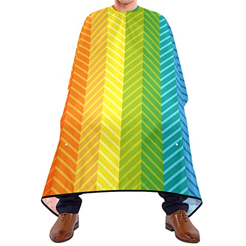 Friseurumhang 140x168cm, Regenbogen Gestreift Salon Barbier Umhang Mode Unisex Friseure Kleid Wasserdicht Friseur Umhang, Für Kinder, Barbier von 385