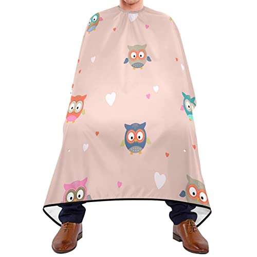 Friseurumhang 140x168cm, Rosa Eulen Professionelle Friseure Kleid Einstellbare Unisex Friseurumhang Wasserdicht Friseur Cape, Für Barbershops, Kinder von 385