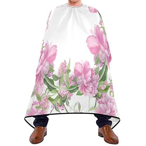 Friseurumhang 140x168cm, Rosa Pfingstrose Unisex Friseure Kleid Einstellbare Salon Barbier Umhang Wasserdicht Friseur Cape, Für Kinder, Barbier von 385