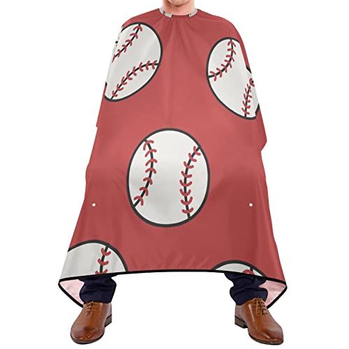 Friseurumhang 140x168cm, Rotes Baseballmuster Barbiere Cape Wasserdicht Professionelle Friseure Kleid Mode Herren Umhang, Für Friseursalon, Kinder von 385