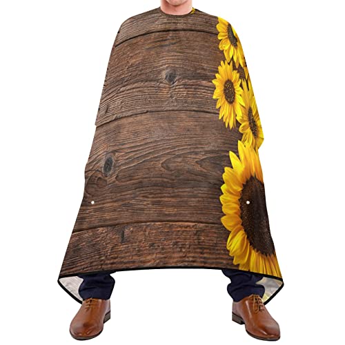 Friseurumhang 140x168cm, Sonnenblumenholz Professionelle Friseure Kleid Mode Haarschneideumhang Cape Wasserdicht Friseur Umhänge, Für Kinder, Färben von 385