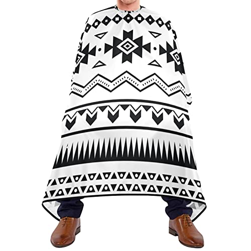 Friseurumhang 140x168cm, Stammes Azteken Navajo Schwarz Herren Umhang Einstellbare Barbier Umhang Wasserdicht Haarschneideumhang Cape, Für Friseursalon, Kinder von 385