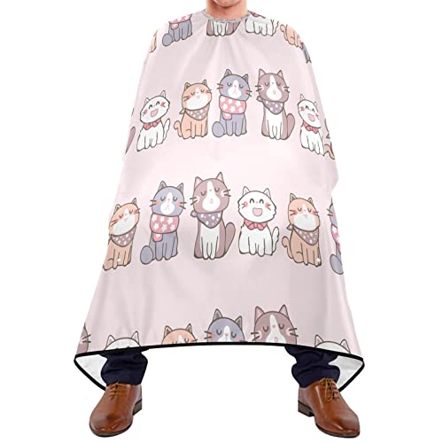 Friseurumhang 140x168cm, Süße Katzen Unisex Friseure Kleid Einstellbare Salon Barbier Umhang Wasserdicht Barbiere Cape, Für Kinder, Friseursalon von 385