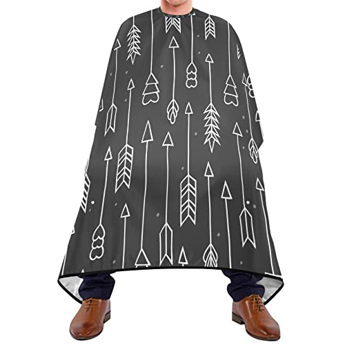 Friseurumhang 140x168cm, Süße Pfeile Schwarz Haarschneideumhang Cape Einstellbare Unisex Friseurumhang Wasserdicht Herren Umhang, Für Friseursalon, Erwachsene von 385