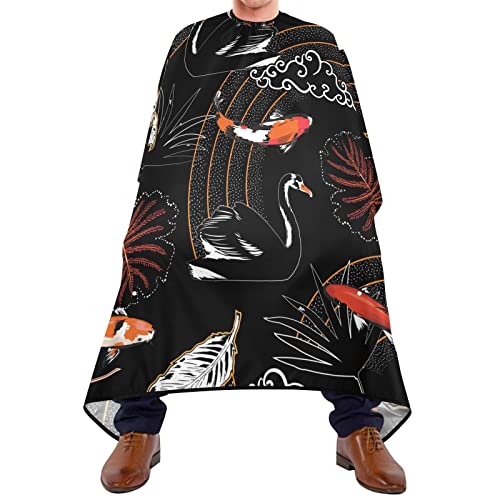 Friseurumhang 140x168cm, Ukiyoe Fischschwan Haarschneideumhang Cape Mode Unisex Friseure Kleid Wasserdicht Barbiere Cape, Für Kinder, Friseursalon von 385