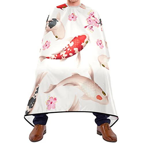 Friseurumhang 140x168cm, Wunderschöner Blumenfisch Barbiere Cape Mode Unisex Friseure Kleid Wasserdicht Unisex Friseurumhang, Für Friseursalon, Kinder von 385