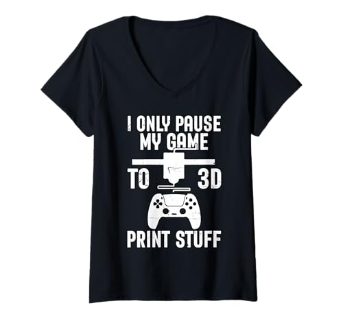 Damen Ich unterbreche Mein Spiel nur für lustige Fans von 3D-Filamenten T-Shirt mit V-Ausschnitt Damen Ich unterbreche Mein Spiel nur für lustige Fans von 3D-Filamenten T-Shirt mit V-Ausschnitt von 3D Printing Tees