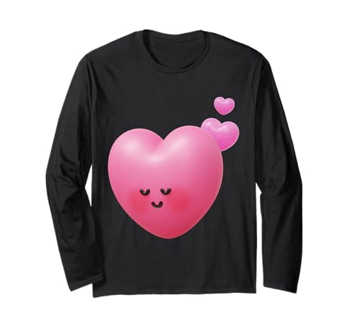Lustiges Unisex-T-Shirt mit 3D-Motiv von Shy Heart für Herren und Damen Langarmshirt von 3D Shy Heart Funny Unisex Design For Men Women Tee