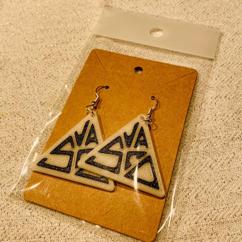 Orecchini Vasco Rossi - Logo Anni "80 in 3D, Fluorescenti E Ipoallergenici von 3DDruckFactoryShop