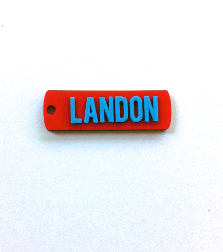 Landon Custom 3D Gedruckt Runde Ecke Namen Schlüsselanhänger | Schlüsselanhänger, Bevorzugungs-Geschenke, Kinder /Teen, Erwachsene Clutch von 3DKeychainWorld