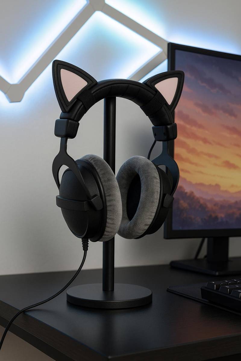 Katzenohren Kopfhörer Aufsatz | Abnehmbares Gaming- Und Cosplay-Zubehör - Geschenk Für Gamer Streamer Katzenohren Kopfhörer Aufsatz | Abnehmbares Gaming- Und Cosplay-Zubehör - Geschenk Für Gamer Streamer von 3DMuffinDesigns