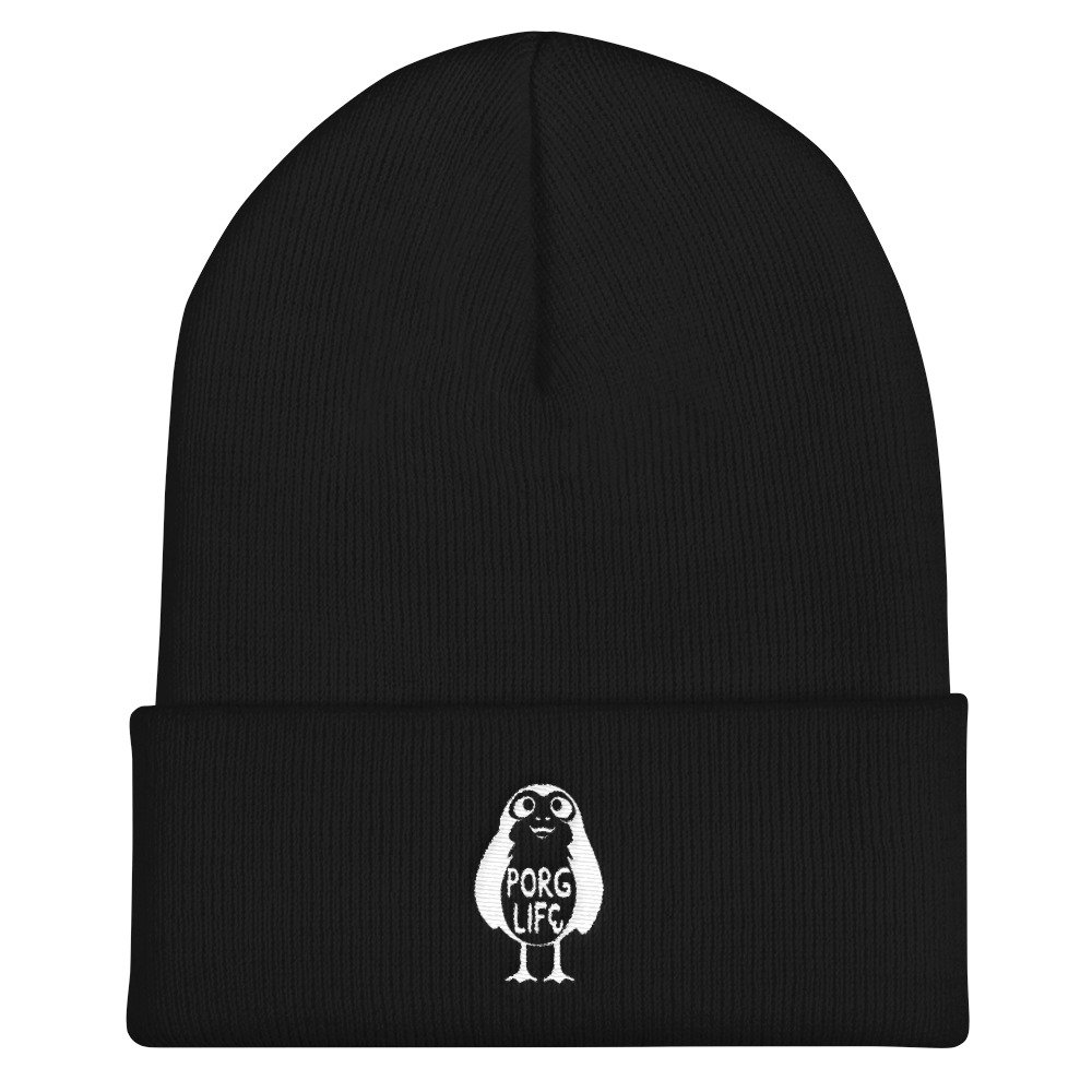Porg Life Manschettenbeanie | Weißes Logo Porg Life Manschettenbeanie | Weißes Logo von 3DPrintMercMart