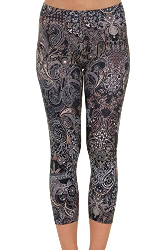 3Elfen Baumwoll Leggings Capri Leggins Sommer 3/4 Beinlänge halblang Damen Frauen leicht M pfau von 3Elfen
