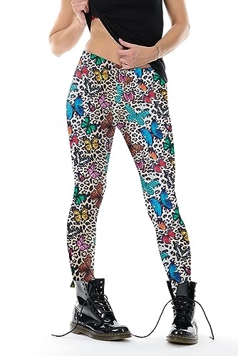 3Elfen Baumwolle Leggings Love Damen Frauen Blumen Blume Design Yoga Hose XL Kitty Wings von 3Elfen