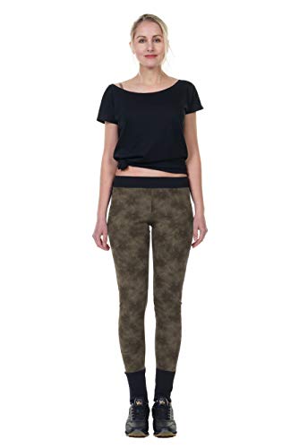 3Elfen Leggins Damen Baumwolle leicht Sommer XXL Grunge Oliv von 3Elfen