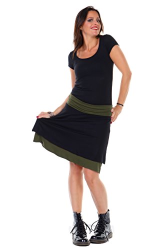 3Elfen Rock Damen Knielang Sommer schlicht Winter Langer alinie Tellerrock A Linie S schwarz Oliv 3Elfen Rock Damen Knielang Sommer schlicht Winter Langer alinie Tellerrock A Linie S schwarz Oliv von 3Elfen