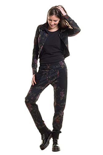 Boyfriend-Hose Baggy-Hose Jerseyhose Jogging Style Damen Designer Fashion Frauen Dark Flower M von 3Elfen