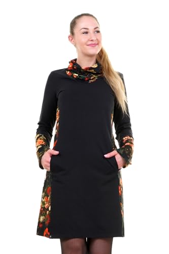 DREI Elfen Herbst Kleid Winterkleid Damen Langarm locker Langer Rock Frauen schwarz Mystic Rose L A Linie von 3Elfen