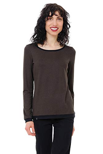 Longshirt Langarm T-Shirt Damen Rundhals Langarmshirt Oberteil Longsleeve Mädchen Frauen lässig locker leger Kastanie S von 3Elfen