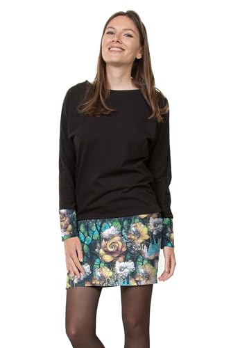 Rockabilly Kleid Damen Taschen Langarm Kleid Mini Rock von 3 Elfen schwarz Fantastic XXL von 3Elfen