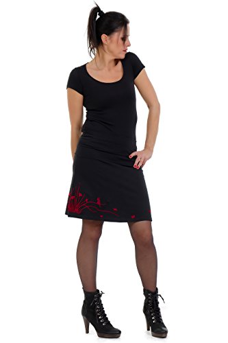 Skater-Rock Knielang Damen a-Linie Jersey-Rock Frauen Mädchen leger einfach Basic schwarz schlicht rot XXL Sommer von 3Elfen