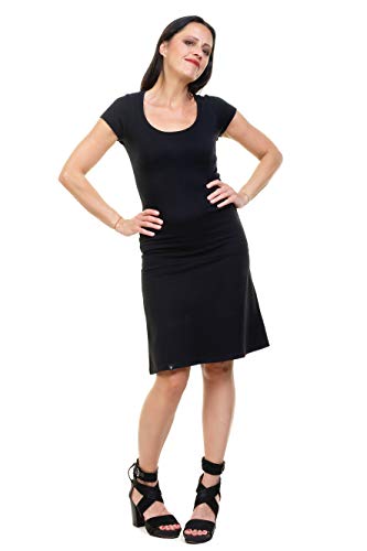 Sommer Jersey Minirock Mini Rock kurzer Rock Damen A Linie M schwarz von 3Elfen