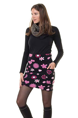 Winter Rock Fleece Minirock Mini Rock kurzer Rock Damen A Linie S pink Lady von 3Elfen