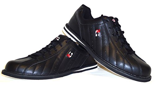 Bowling-Schuhe, 3G Kicks, Damen und Herren, für Rechts- und Linkshänder in 7 Farben Schuhgröße 36-48 (schwarz, 41.5 (US 9)) von EMAX Bowling Service GmbH MAXIMIZE YOUR GAME