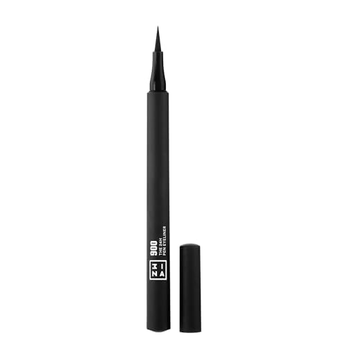 3INA MAKEUP - The 24h Pen Eyeliner 900 - Schwarz - Eyeliner 24h Langhaltende Matte Eyelinerstift mit Präzision Spitze- Hochpigmentiert Flüssig liner - Vegan - Cruelty Free von 3ina