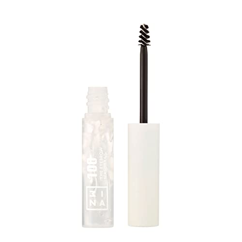 3INA MAKEUP - The Eyebrow Mascara 100 - Durchsichtig - Fixiert Definiert Volumen - Nicht klebende Gel-Formel - Dichte & Vollere Augenbrauen - Multiplikator-Effekt - Gel Formel - Vegan - Cruelty Free von 3ina