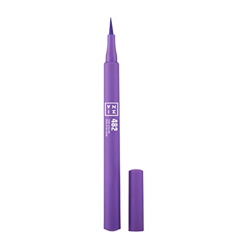 3INA MAKEUP - The Color Pen Eyeliner 482 - Lila Flüssiger Eyeliner - 10h Langhaltende Matte Eyelinerstift mit Präzision Spitze- Hochpigmentiert Flüssig liner - Vegan - Cruelty Free von 3ina