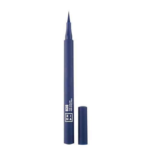 3INA MAKEUP - The Color Pen Eyeliner 830 - Navy Blau Flüssiger Eyeliner - 10h Langhaltende Matte Eyelinerstift mit Präzision Spitze- Hochpigmentiert Flüssig liner - Vegan - Cruelty Free von 3ina