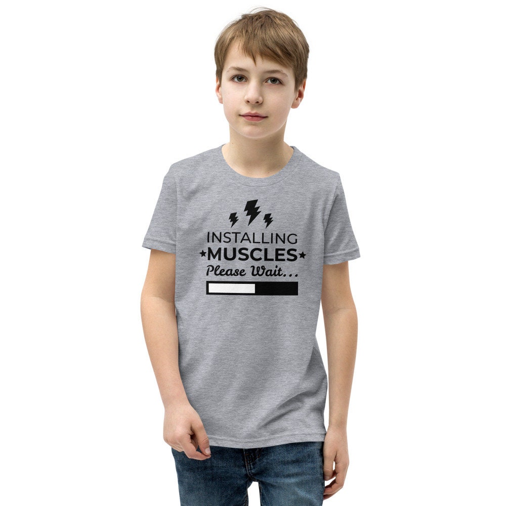 Jugend Kurzarm T-Shirt Muskeln von 3JSPRINTSTUDIO