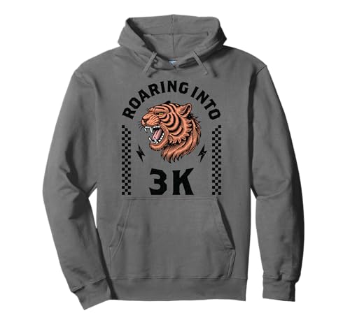 Roaring Into 3K Tiger First Day of K3 Kids I'm Ready for 3K Pullover Hoodie von 3K Level Unlocked Back to School K3 Tiger Boy Girl