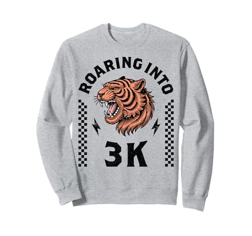 Roaring Into 3K Tiger First Day of K3 Kids I'm Ready for 3K Sweatshirt Roaring Into 3K Tiger First Day of K3 Kids I'm Ready for 3K Sweatshirt von 3K Level Unlocked Back to School K3 Tiger Boy Girl