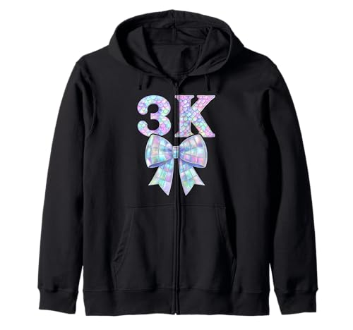 I'm Ready for 3K Preppy Girly Coquette Bow Girl Pre K3 PK3 Kapuzenjacke I'm Ready for 3K Preppy Girly Coquette Bow Girl Pre K3 PK3 Kapuzenjacke von 3K Level Unlocked Kid First Day Pre Kindergarten 3