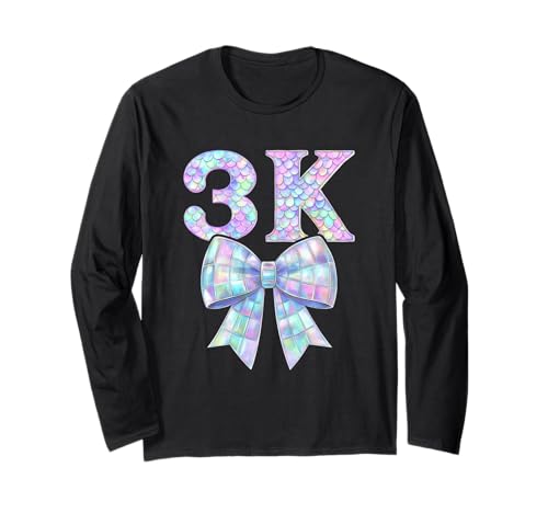 I'm Ready for 3K Preppy Girly Coquette Bow Girl Pre K3 PK3 Langarmshirt von 3K Level Unlocked Kid First Day Pre Kindergarten 3