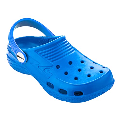 3Kamido® Croco Kids schöne Clogs Kinder Gartenschuhe Badelatschen Sandkasten Camping Jungen und Mädchen (Blau, 24) von 3Kamido