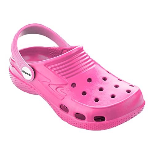 3Kamido® Croco Kids schöne Clogs Kinder Gartenschuhe Badelatschen Sandkasten Camping Jungen und Mädchen (Rosa, 26) von 3Kamido