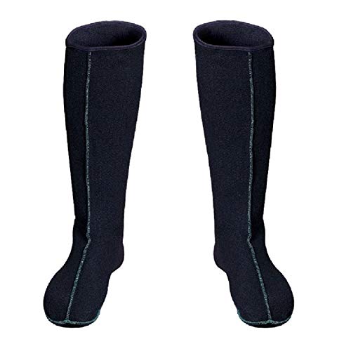 3Kamido® Filz Stiefel Socken Innenschuhe Innenstiefel für Regenstiefel LANG Damen Herren Socke ERWÄRMUNGSEINLAGE AUS Filz Thermosocken Schwarz 49/50 von 3Kamido